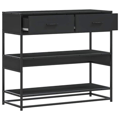vidaXL Console Noir 90x35x80 cm Bois d'ingénierie