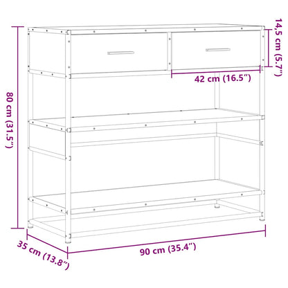 vidaXL Console Noir 90x35x80 cm Bois d'ingénierie