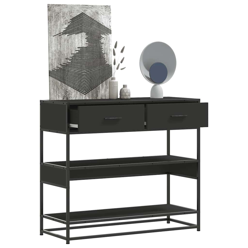 vidaXL Console Noir 90x35x80 cm Bois d'ingénierie