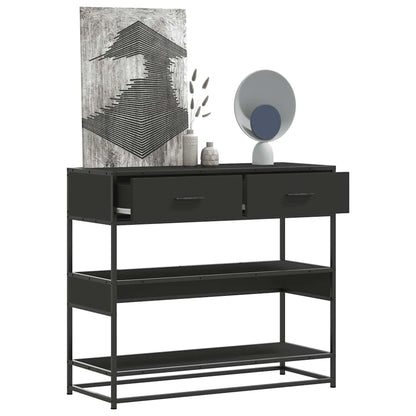 vidaXL Console Noir 90x35x80 cm Bois d'ingénierie
