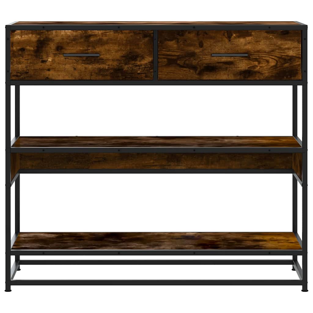 vidaXL Konsolentisch Räuchereiche 90x35x80 cm Holzwerkstoff