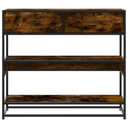 vidaXL Konsolentisch Räuchereiche 90x35x80 cm Holzwerkstoff