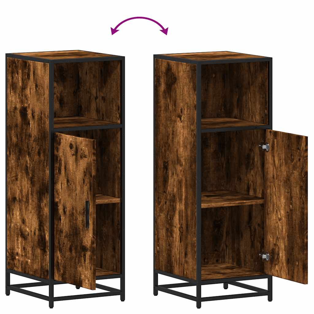 vidaXL Badschrank Räuchereiche 35x37,5x100 cm Holzwerkstoff