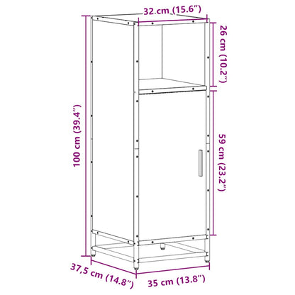 vidaXL Meuble de salle de bain gris sonoma 35x37,5x100 cm en bois d'ingénierie