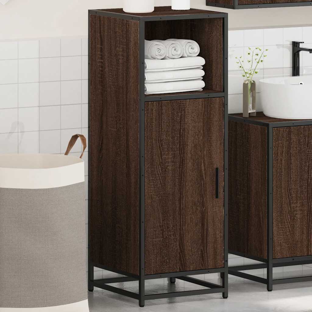 vidaXL Badschrank Braun Eichen-Optik 35x37,5x100 cm Holzwerkstoff