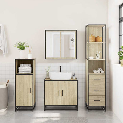 vidaXL Meuble de salle de bain chêne Sonoma 35x37,5x166 cm Aggloméré