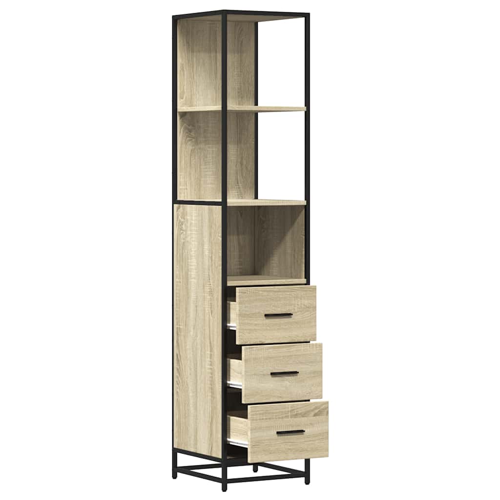 vidaXL Meuble de salle de bain chêne Sonoma 35x37,5x166 cm Aggloméré