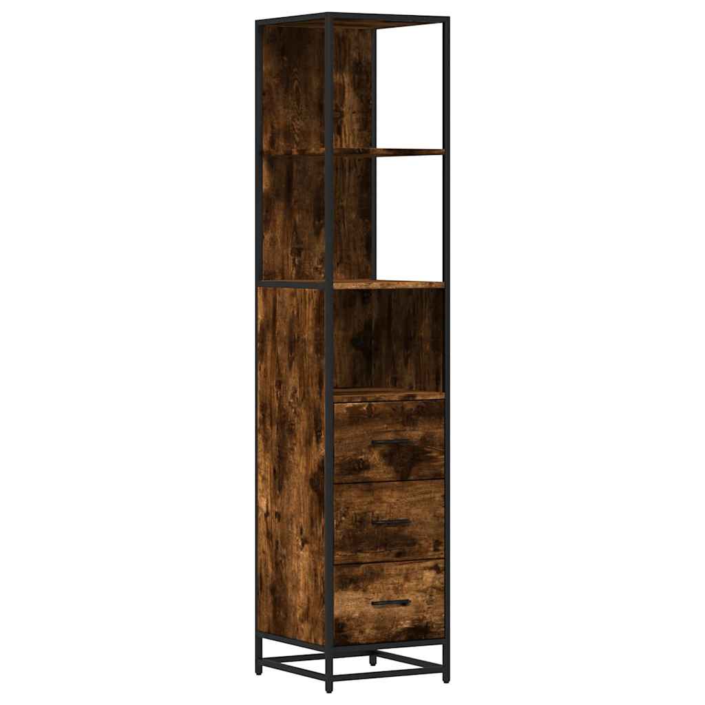 vidaXL Meuble de salle de bain chêne fumé 35x37,5x166 cm bois d'ingénierie