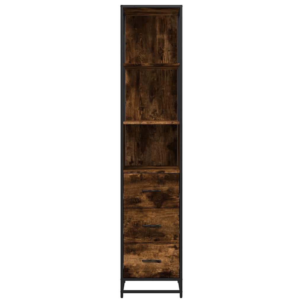 vidaXL Meuble de salle de bain chêne fumé 35x37,5x166 cm bois d'ingénierie