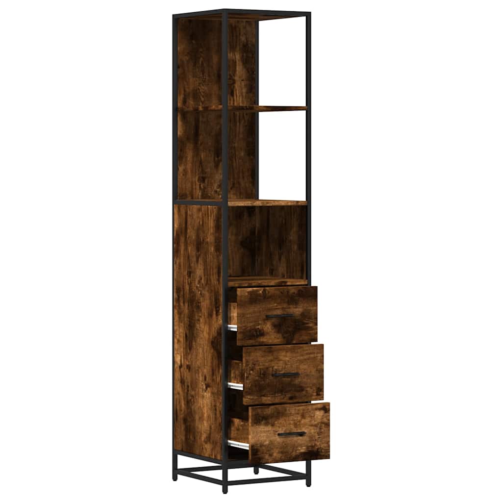 vidaXL Meuble de salle de bain chêne fumé 35x37,5x166 cm bois d'ingénierie