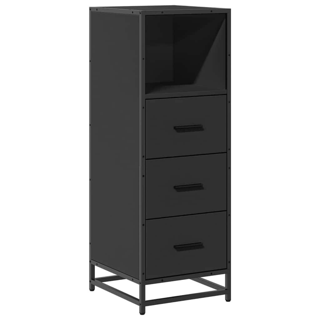 vidaXL Meuble de salle de bain noir 35x37,5x100 cm en bois d'ingénierie