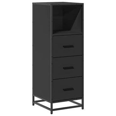 vidaXL Meuble de salle de bain noir 35x37,5x100 cm en bois d'ingénierie