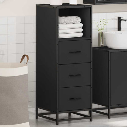 vidaXL Meuble de salle de bain noir 35x37,5x100 cm en bois d'ingénierie