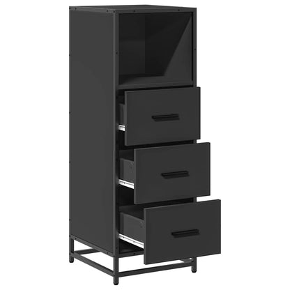 vidaXL Meuble de salle de bain noir 35x37,5x100 cm en bois d'ingénierie
