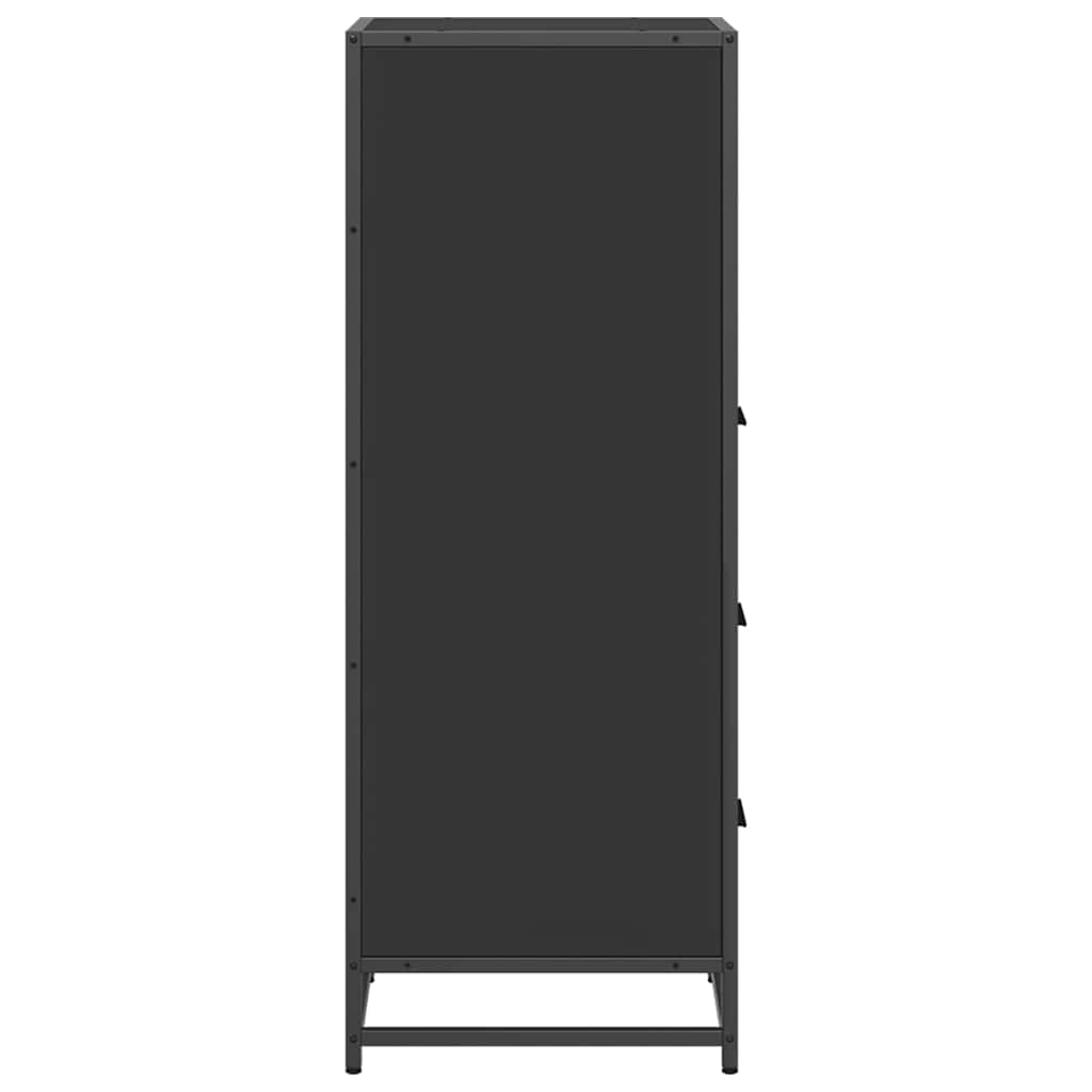 vidaXL Meuble de salle de bain noir 35x37,5x100 cm en bois d'ingénierie
