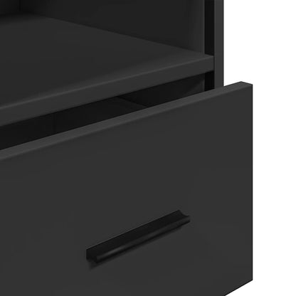vidaXL Meuble de salle de bain noir 35x37,5x100 cm en bois d'ingénierie