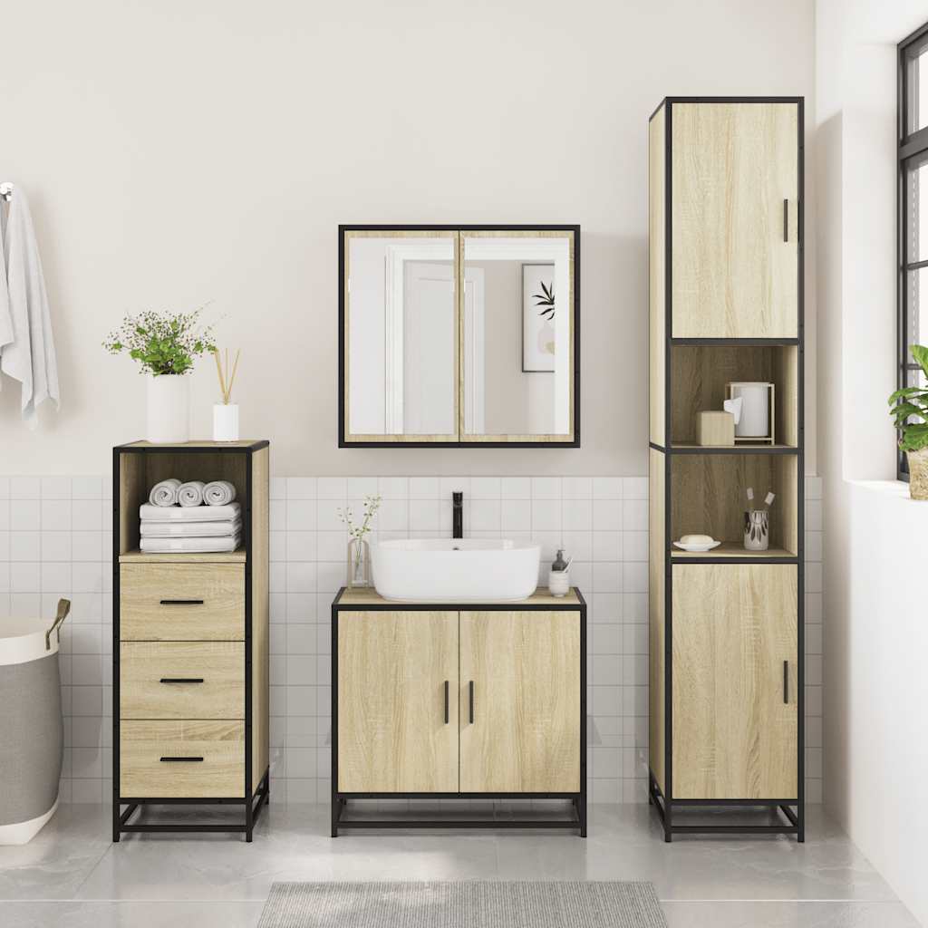 vidaXL Meuble de salle de bain chêne Sonoma 35x37,5x100 cm bois d'ingénierie