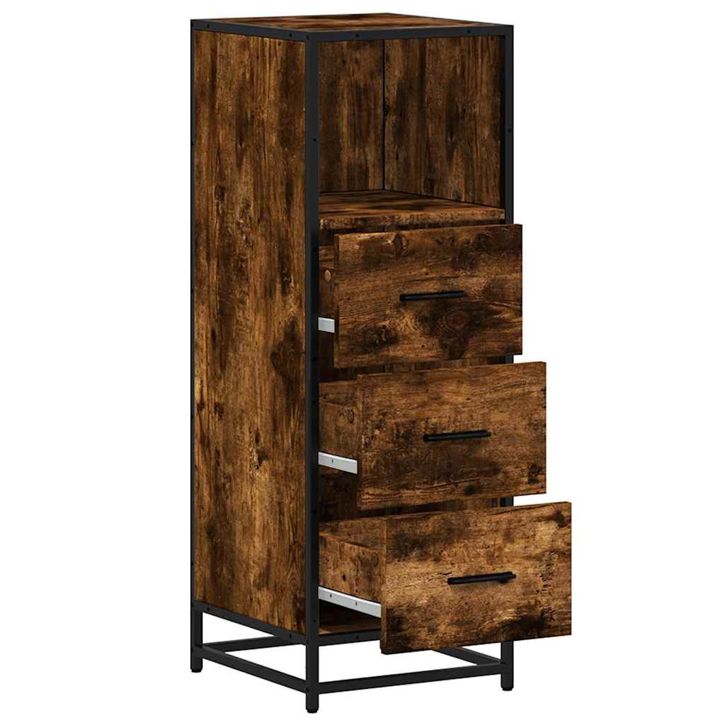 vidaXL Badschrank Räuchereiche 35x37,5x100 cm Holzwerkstoff
