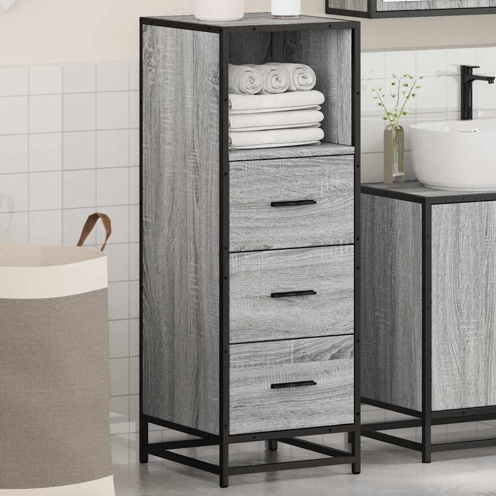 vidaXL Meuble de salle de bain gris Sonoma 35x37,5x100 cm bois d'ingénierie
