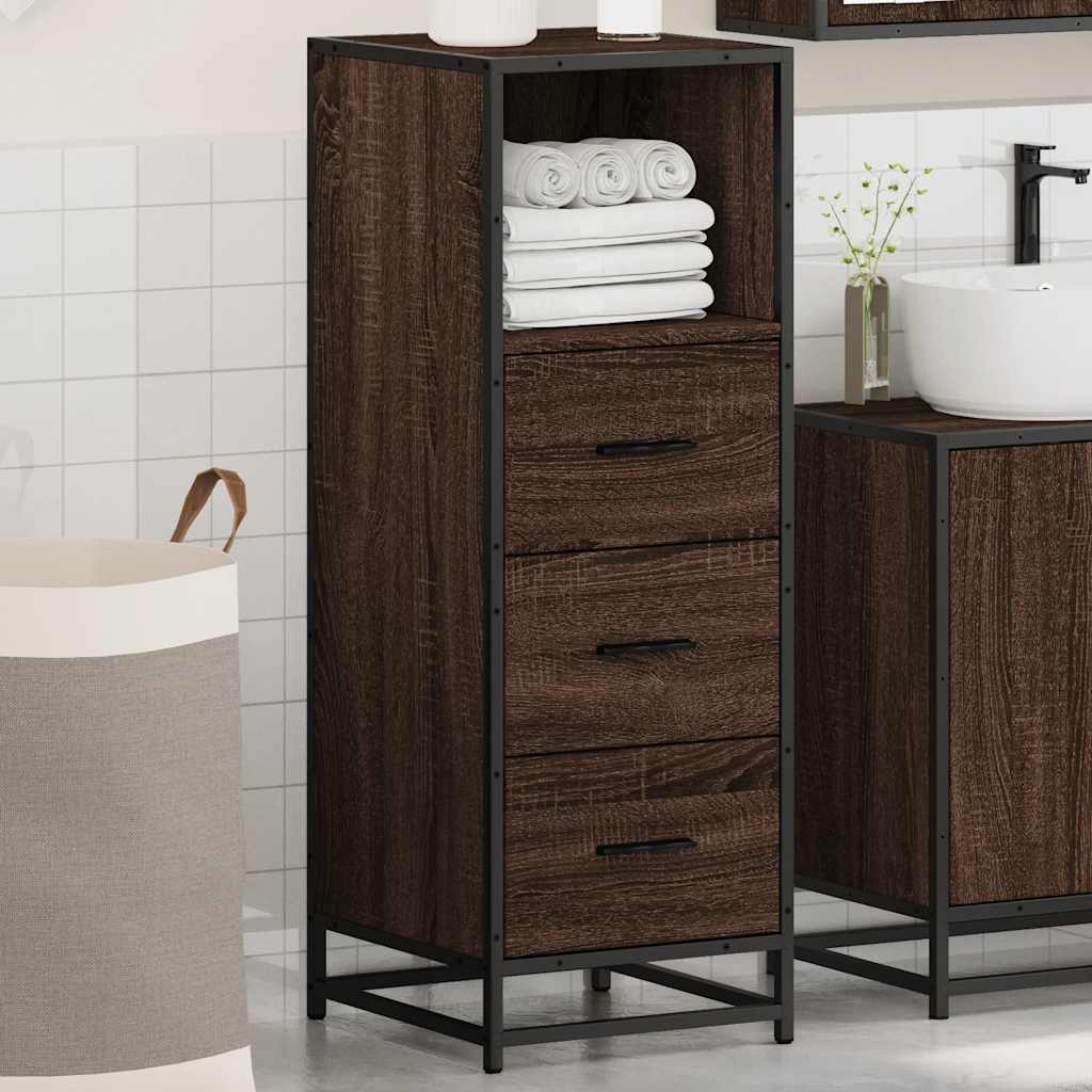 vidaXL Badschrank Braun Eichen-Optik 35x37,5x100 cm Holzwerkstoff
