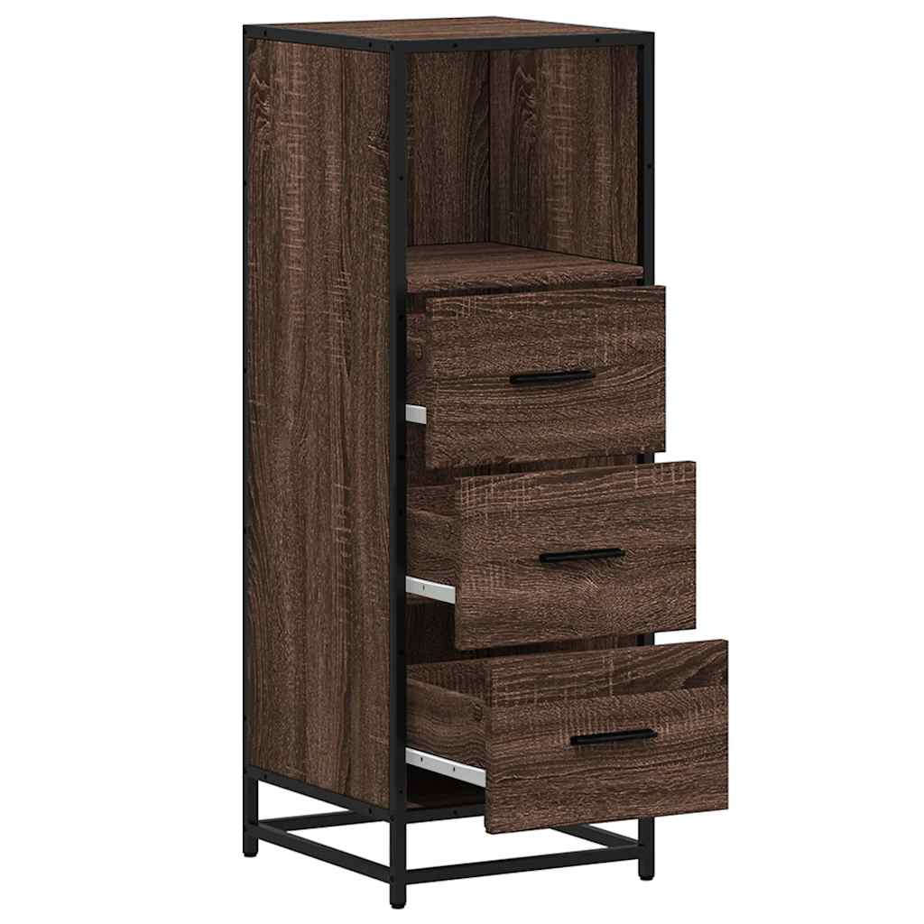 vidaXL Badschrank Braun Eichen-Optik 35x37,5x100 cm Holzwerkstoff