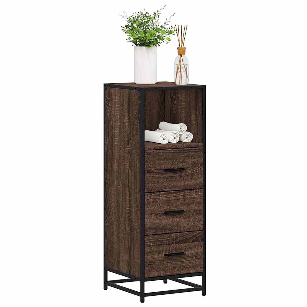 vidaXL Badschrank Braun Eichen-Optik 35x37,5x100 cm Holzwerkstoff
