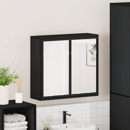 vidaXL Spiegelschrank Schwarz 65x20x60 cm Holzwerkstoff
