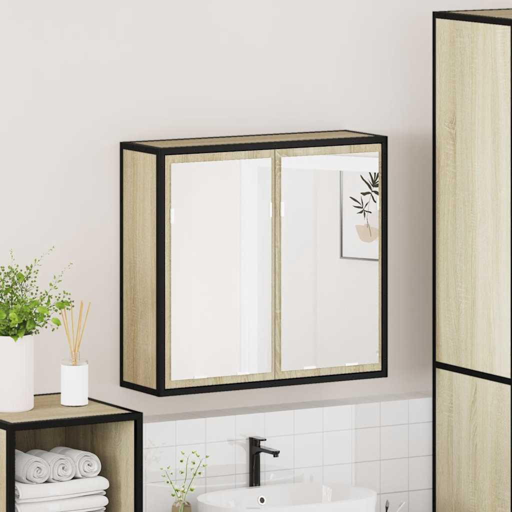 vidaXL Armoire de toilette à miroir chêne Sonoma 65 x 20 x 60 cm en bois d'ingénierie