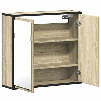 vidaXL Armoire de toilette à miroir chêne Sonoma 65 x 20 x 60 cm en bois d'ingénierie
