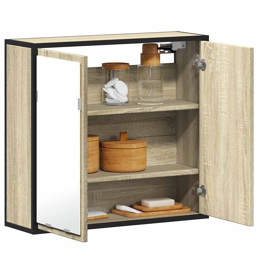 vidaXL Armoire de toilette à miroir chêne Sonoma 65 x 20 x 60 cm en bois d'ingénierie