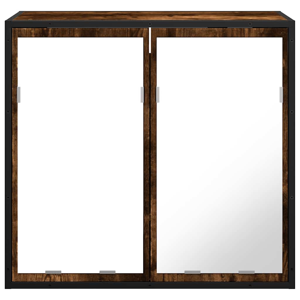 vidaXL Bad-Spiegelschrank Räuchereiche 65x20x60 cm Holzwerkstoff