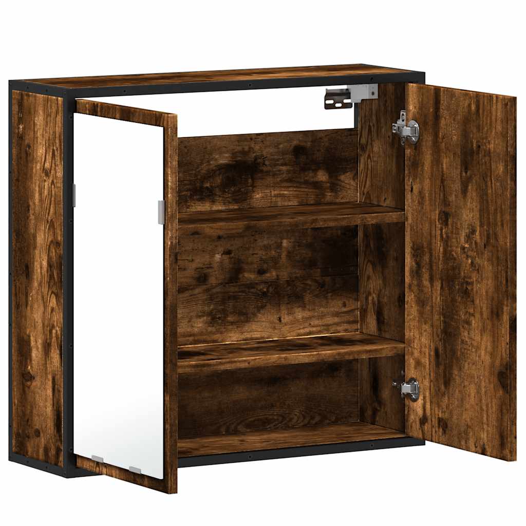 vidaXL Bad-Spiegelschrank Räuchereiche 65x20x60 cm Holzwerkstoff