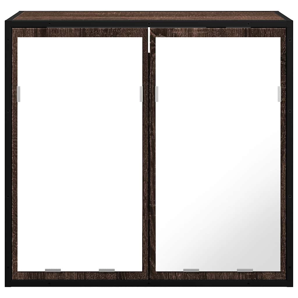 vidaXL Bad-Spiegelschrank Braun Eichen-Optik 65x20x60 cm Holzwerkstoff