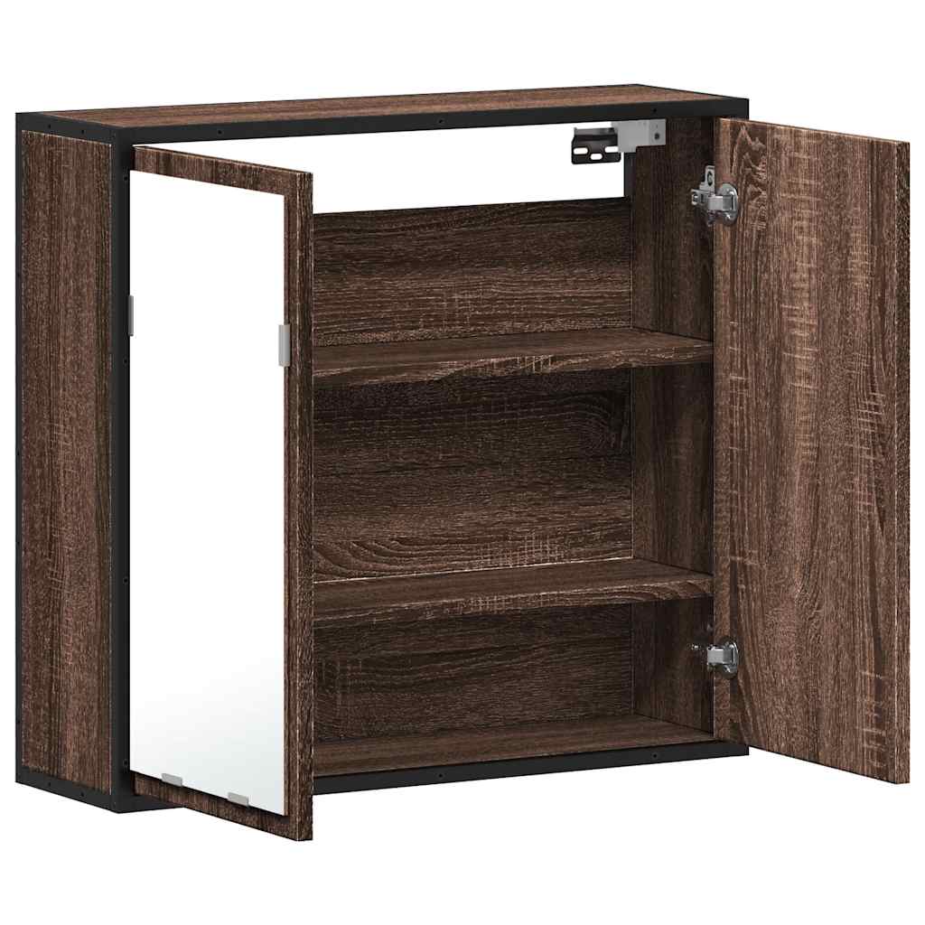 vidaXL Bad-Spiegelschrank Braun Eichen-Optik 65x20x60 cm Holzwerkstoff