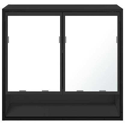 vidaXL Spiegelschrank Schwarz 65x20x60 cm Holzwerkstoff