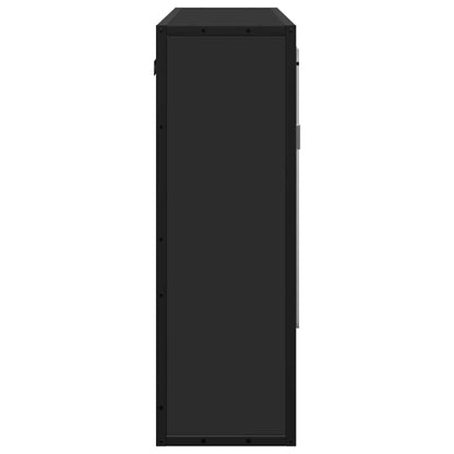 vidaXL Spiegelschrank Schwarz 65x20x60 cm Holzwerkstoff