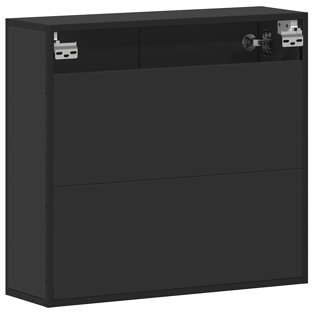 vidaXL Spiegelschrank Schwarz 65x20x60 cm Holzwerkstoff