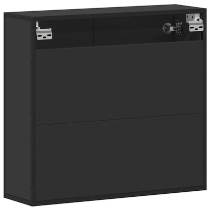 vidaXL Spiegelschrank Schwarz 65x20x60 cm Holzwerkstoff