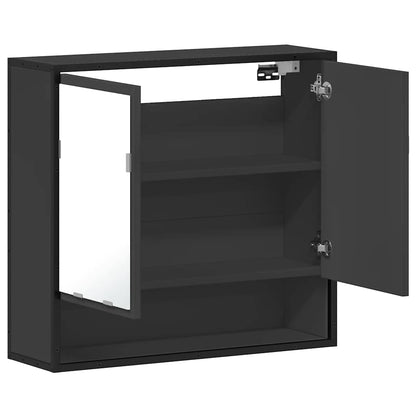vidaXL Spiegelschrank Schwarz 65x20x60 cm Holzwerkstoff
