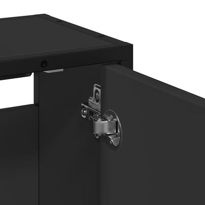 vidaXL Spiegelschrank Schwarz 65x20x60 cm Holzwerkstoff