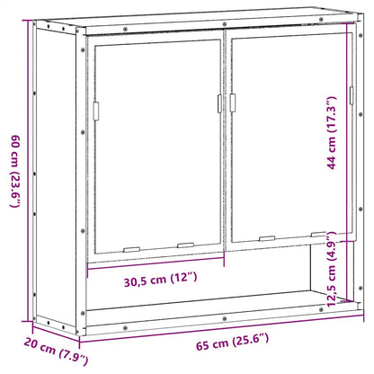 vidaXL Armoire de toilette Sonoma Chêne 65 x 20 x 60 cm Bois d'ingénierie