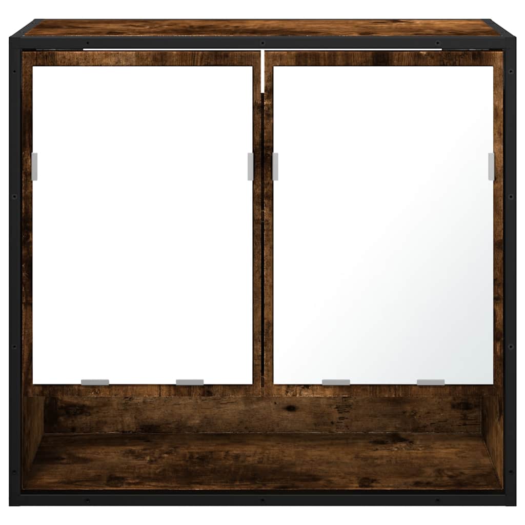 vidaXL Bad-Spiegelschrank Räuchereiche 65x20x60 cm Holzwerkstoff