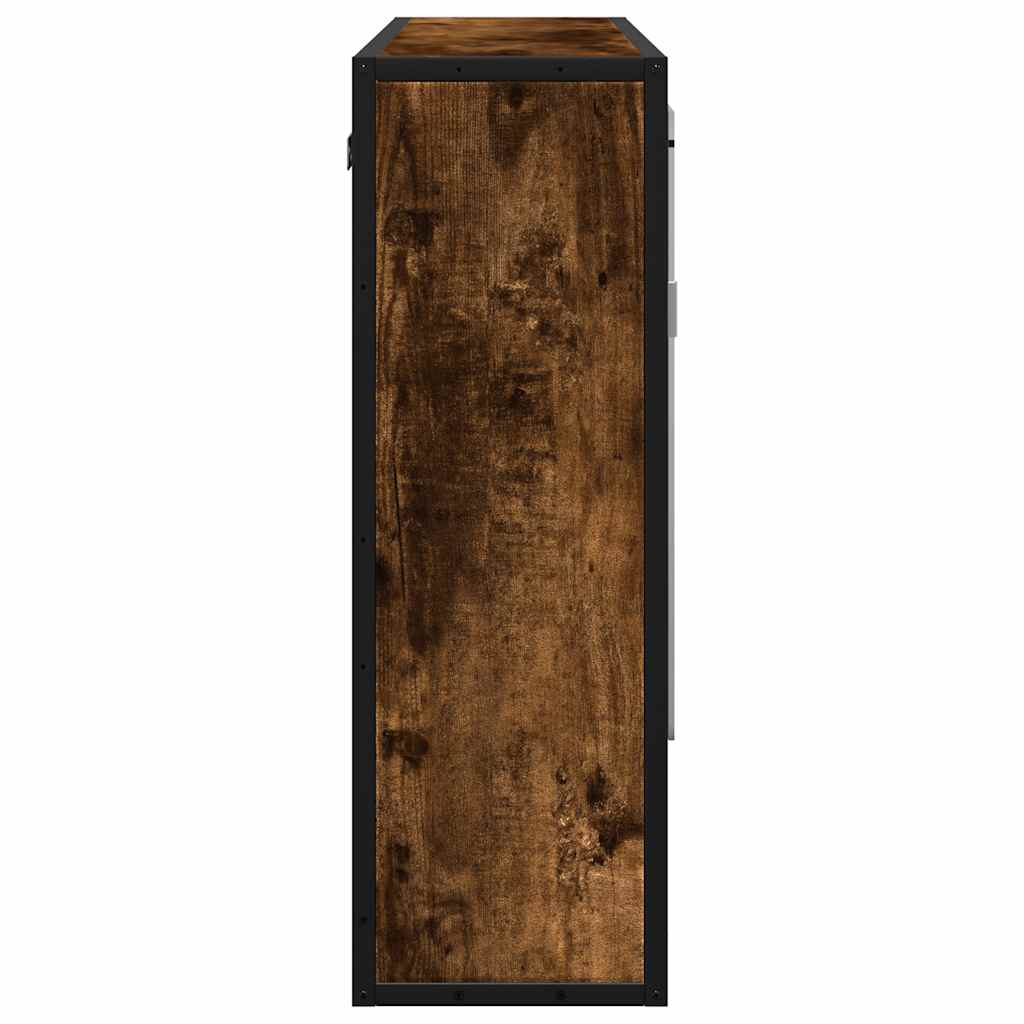 vidaXL Bad-Spiegelschrank Räuchereiche 65x20x60 cm Holzwerkstoff
