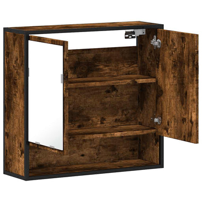 vidaXL Bad-Spiegelschrank Räuchereiche 65x20x60 cm Holzwerkstoff
