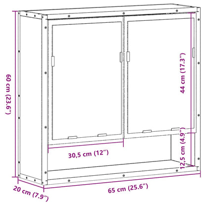 vidaXL Armoire de toilette Gris Sonoma 65x20x60 cm Bois d'ingénierie