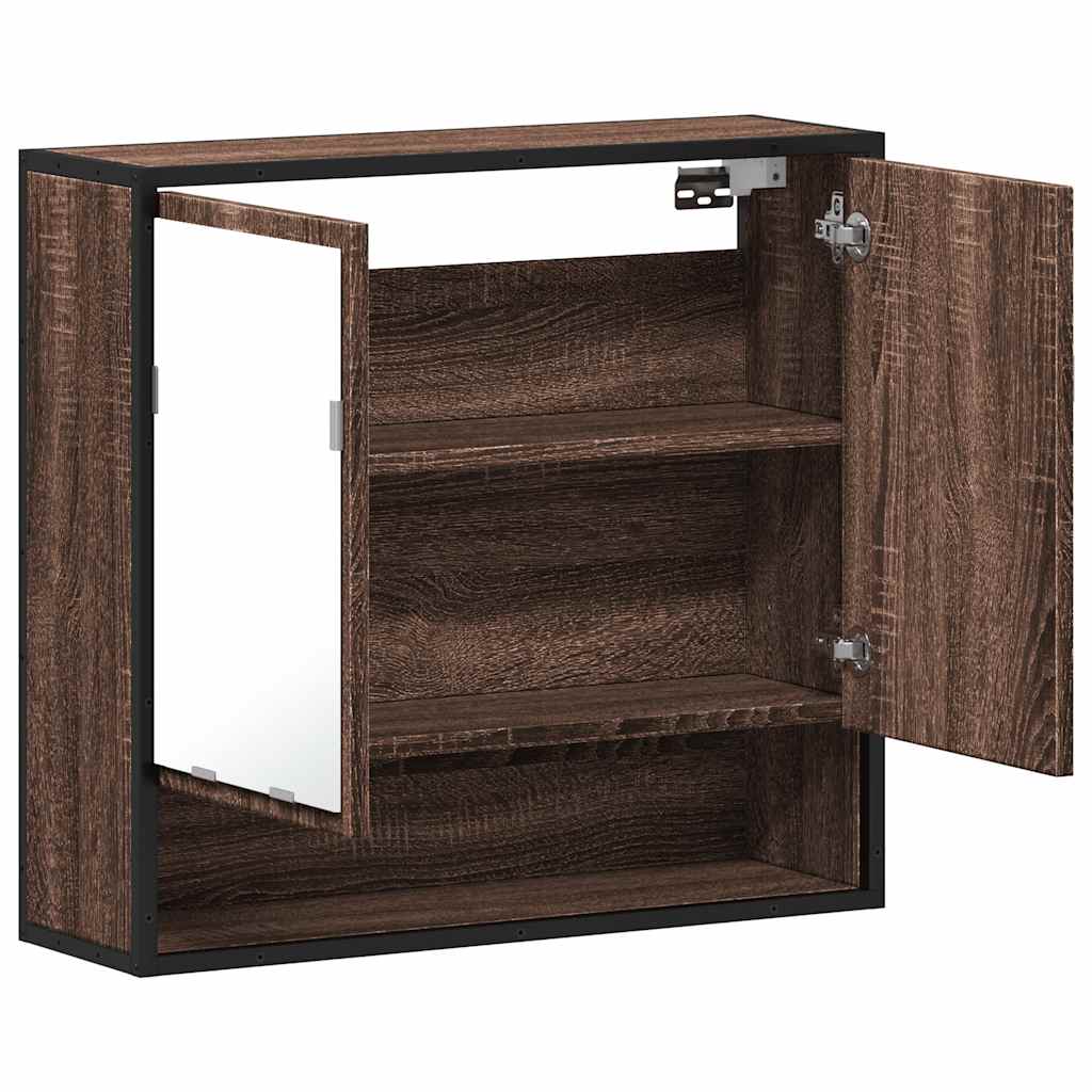 vidaXL Bad-Spiegelschrank Braun Eichen-Optik 65x20x60 cm Holzwerkstoff