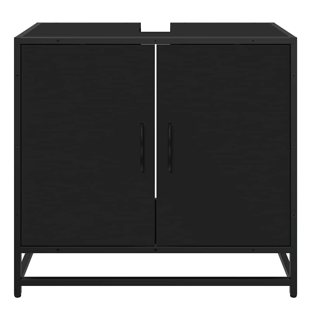 Waschbeckenunterschrank Schwarz 65x33x60 cm Holzwerkstoff