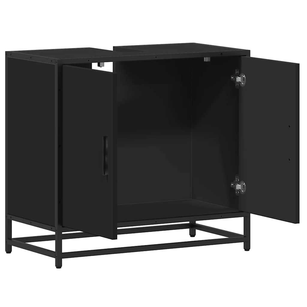 Waschbeckenunterschrank Schwarz 65x33x60 cm Holzwerkstoff