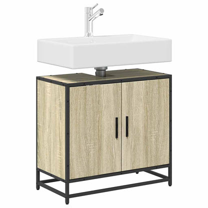 vidaXL Badezimmer-Waschbeckenschrank Sonoma-Eiche 65 x 33 x 60 cm Holzwerkstoff