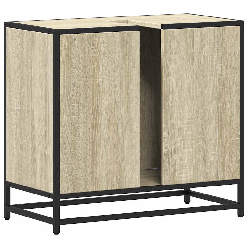 vidaXL Badezimmer-Waschbeckenschrank Sonoma-Eiche 65 x 33 x 60 cm Holzwerkstoff